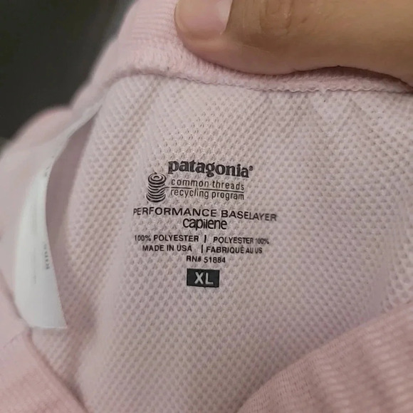 Patagonia Capilene Size XL (14) Girls Stretch Waist Warm Base Layer Pants Pink - Picture 3 of 4